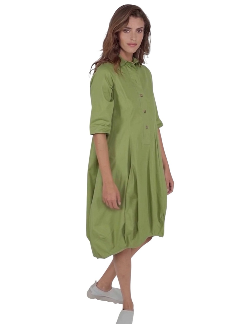 NWT Alembika Urban Sheridan Wonderful Green Cotton Bubble Hem Dress 6-8 $294